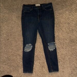 Free People Blue Distressed Jeans